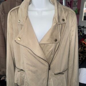 Worthington Tan Leather Moto Jacket